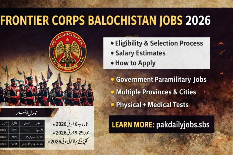 Frontier Corps Balochistan Jobs 2026 (North)